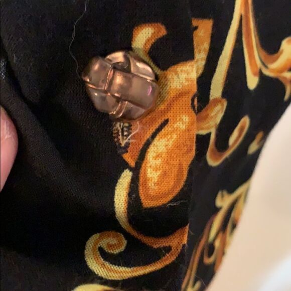 Vtg 80s Connections black & gold  tunic blouse - Picture 6 of 8
